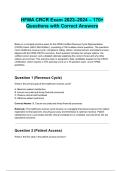 HFMA CRCR Exam 2023&ndash;2024 &ndash; 170&plus; Questions with Correct Answers