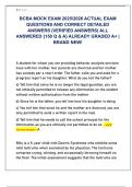 BCBA MOCK EXAM 2025&sol;2026 ACTUAL EXAM  QUESTIONS AND CORRECT DETAILED  ANSWERS &lpar;VERIFIED ANSWERS&rpar; ALL  ANSWERED &lbrace;150 Q & A&rcub; ALREADY GRADED A&plus; &vert;  BRAND NEW&excl; 