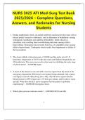 NURS 3025 ATI Med-Surg Test Bank  2025&sol;2026 &ndash; Complete Questions&comma;  Answers&comma; and Rationales for Nursing  Students 