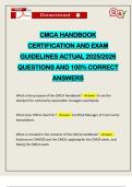 CMCA HANDBOOK CERTIFICATION AND EXAM GUIDELINES ACTUAL 2025&sol;2026 QUESTIONS AND 100&percnt; CORRECT ANSWERS