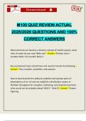 M100 QUIZ REVIEW ACTUAL 2025&sol;2026 QUESTIONS AND 100&percnt; CORRECT ANSWERS