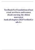 Test Bank Foundations of Maternal-Newborn and Women&rsquo;s Health Nursing 8th Edition &lpar;Murray&comma; 2024&rpar; Chapter 1-28 &vert; All Chapters