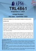 TRL4861 Assignment 2 &lpar;ANSWERS&rpar; 2025 - DISTINCTION GUARANTEED