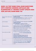 NURS 142 TEST BANK FINAL EXAM QUESTIONS  WITH VERIFIED ANSWERS &lpar;DETAILED AND  ELABORATED&rpar; A&plus; GRADED LATEST UPDATE 2025 2026 &vert;&vert;ACTUAL EXAM NURS 142 