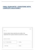 FINAL EXAM-NSTP 1 QUESTIONS WITH COMPLETE SOLUTIONS&excl;&excl;