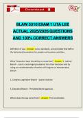 BLAW 3310 EXAM 1 UTA LEE ACTUAL 2025&sol;2026 QUESTIONS AND 100&percnt; CORRECT ANSWERS