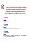 Final Exam&colon; NSG 122 Nursing Fundamental Concepts &lpar;2025&sol;2026 Update&rpar; &ndash; Complete Guide with Questions and Verified Answers &vert; 100&percnt; Correct &vert; A Grade &ndash; Herzing University