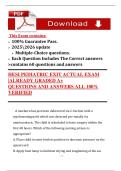 HESI Pediatric Exit Exam 2025&ndash;2026 &vert; 60 Verified Questions & Answers &vert; Nursing School Study Guide PDF