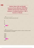 Indiana State Life and Health Insurance Exam &lpar;Newest 2025&sol;2026 Update&rpar; Actual Exam Questions & Answers &vert; Certified Solutions &vert; 100 &percnt; Correct &vert; A Grade&period;    