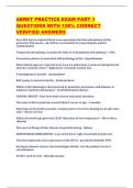 ABRET PRACTICE EXAM PART 1  QUESTIONS WITH 100&percnt; CORRECT  VERIFIED ANSWERS