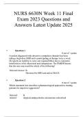 NURS 6630N &ndash; Week 11 Final Exam &ndash; Approaches to Treatment &lpar;Psychopharmacology&rpar;  Complete Questions & Answers  Latest Update &lpar;2025-2026&rpar;