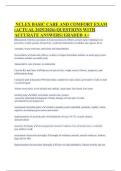 NCLEX BASIC CARE AND COMFORT EXAM &lpar;ACTUAL 2025&sol;2026&rpar; QUESTIONS WITH ACCURATE ANSWERS&vert; GRADED A&plus;