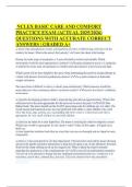 NCLEX BASIC CARE AND COMFORT PRACTICE EXAM &lpar;ACTUAL 2025&sol;2026&rpar; QUESTIONS WITH ACCURATE CORRECT ANSWERS &vert; GRADED A&plus;