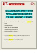 IMSA WORKZONE SAFETY EXAM ACTUAL 2025&sol;2026 QUESTIONS AND 100&percnt; CORRECT ANSWERS