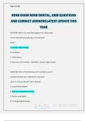 NDEB EXAM NDEB DENTAL&comma; 1000 QUESTIONS AND CORRECT ANSWERS LATEST UPDATE THIS YEAR