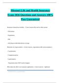 Missouri Life and Health Insurance Exam 2026 Questions and Answers 100&percnt; Pass Guaranteed