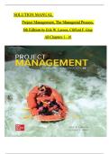 SOLUTION MANUAL   Project Management&comma; The Managerial Process&comma;  All Chapters 1 - 16  8th Edition by Erik W&period; Larson&comma; Clifford F&period; Gray