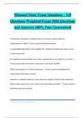 Missouri State Exam Simulator - 145 Questions Weighted Exam 2026 Questions and Answers 100&percnt; Pass Guaranteed