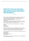 NACE CIP 2 Final Exam Questions  with Verified Answers Latest 2023 &sol;  2024 &lpar;Graded A&plus;&rpar;