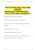NFHS Wrestling Rules Exam &lpar;Actual 2025&sol;2026&rpar; Questions and VERIFIED Correct Answers 100&percnt; Solved &vert; GRADED A&plus;