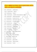 STNA ABBREVIATIONS OHIO QUESTIONS WITH 100&percnt; ACCURATE ANSWERS