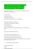 Abnormal Psychology Chapter 13 Final Test Questions And 100&percnt; Correct Answers 2025 Update&period;