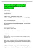 Chapter 15 Eating Disorders Test Questions with Guaranteed Pass Solutions 2025&period;