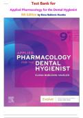 test bank for applied pharmacology for the dental hygienist 9th edition by elena bablenis haveles