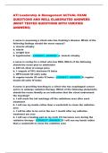 ATI Leadership & Management Exam Questions & Verified Answers &vert; Comprehensive Study Guide