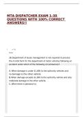 MTA DISPATCHER EXAM 1-30 QUESTIONS WITH 100&percnt; CORRECT ANSWERS&excl;&excl;