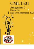 CML1501 Assignment 2 Semester 2 2025 - Due 10 September 2025