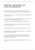 EDKP 396 &ndash; final questions and answers already passed