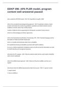 EDKP 396- APA PLIIR model&comma; program content well answered passed
