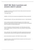 EDKP 396 Week 4 questions and answers rated A&plus; passed