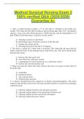 Medical Surgical Nursing Exam 2&colon; 100&percnt; Verified Q&A &lpar;2025&sol;2026&rpar; &vert; Guarantee A&plus;