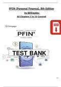 PFIN&colon; Personal Finance&comma; 8th Edition &ndash; Billingsley&comma; Gitman & Joehnk &ndash; Complete Test Bank &lpar;Chapters 1&ndash;15&comma; ISBN 9780357988046&rpar;