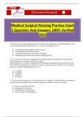 Medical-Surgical Nursing Practice Test 3 &lpar;2025&rpar; &vert; 75 Q&A with Rationales