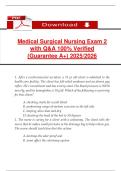 Medical-Surgical Nursing Exam 2&colon; Neuro&comma; GI&comma; Endocrine & Burn Care &lpar;100&percnt; Verified Q&A&rpar;