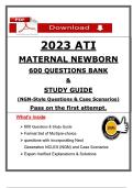 2023 ATI Maternal Newborn &ndash; 600 Question Bank &plus; Study Guide &lpar;NGN-Style&rpar; &vert; Case Scenarios & Rationales