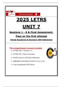 LETRS Unit 7 &ndash; Sessions 1&ndash;6 & Final Assessment &vert; &lpar;2026 &sol; 2027&rpar; Actual Questions & Verified Answers