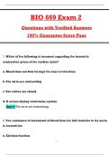 BIO 669 Exam 2  Questions with Verified Answers  100&percnt; Guarantee Score Pass