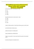 NCCAOM Acupuncture Board Exam Study Guide with Complete Solutions 2025&sol;2026