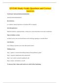 ENT101 Study Guide Questions and Correct Answers