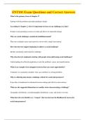 ENT101 Exam Questions and Correct Answers