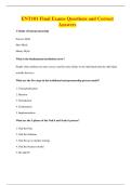 ENT101 EXAMS BUNDLE ALL WITH QUESTIONS AND CORRECT ANSWERS 