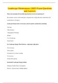 Landscape Maintenance EXAMS BUNDLE ALL WITH QUESTIONS AND CORRECT ANSWERS 