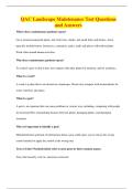 QAC Landscape Maintenance Test Questions and Answers