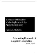 Instructor&OpenCurlyQuote;s Manual for Marketing Research&colon; An Applied Orientation by Naresh K&period; Malhotra all chapters 2025