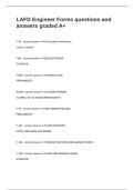 LAFD Engineer Forms questions and answers graded A&plus;
