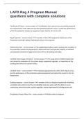 LAFD Reg 4 Program Manual questions with complete solutions